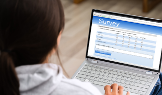 Person taking a survey
